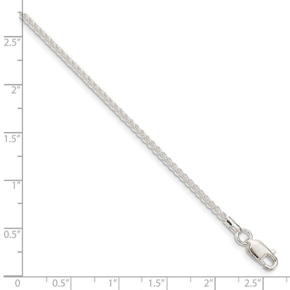 1.6mm Sterling Silver Solid Round Spiga Chain Necklace, 28 Inch - Picture 2 of 5